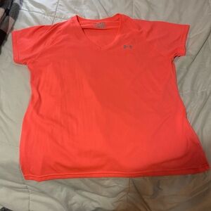 Under Armour Bright Coral HeatGear Tee